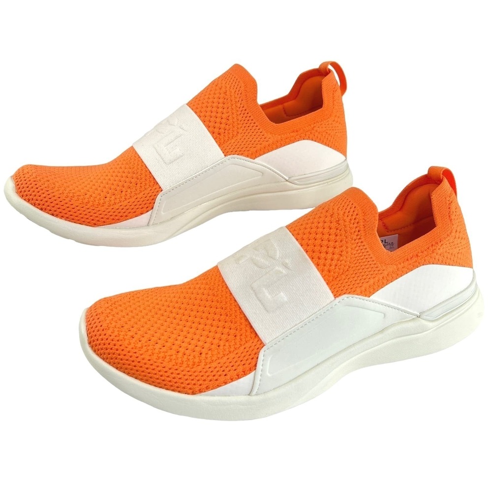 APL TechLoom Bliss Running Shoes Women's 9 Orange White Slip On Lightweight